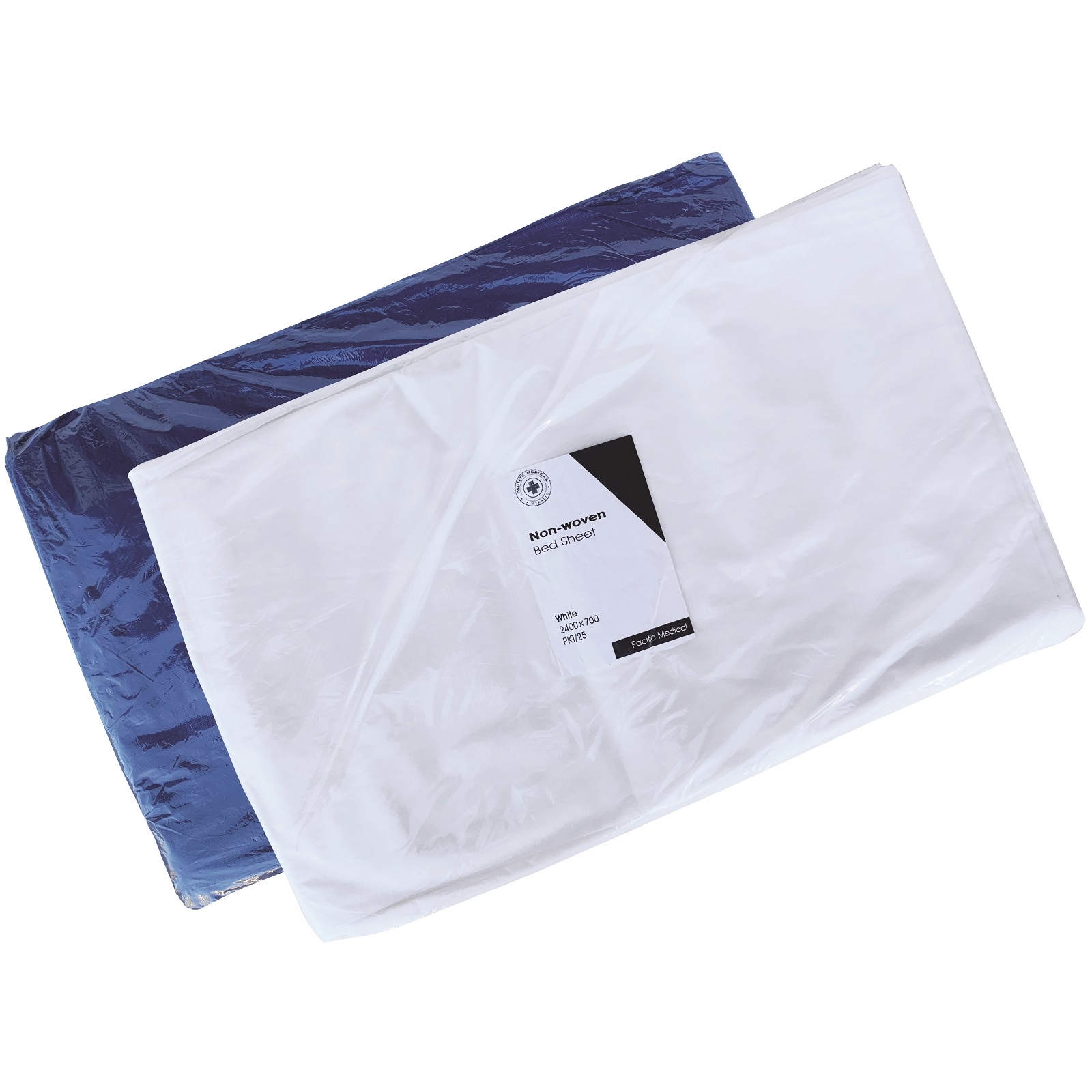 PacmedNWFlatExamBedSheets40GsmNavyBlue2MX75CmBoxOf100