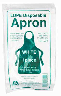 PlasticApronsWhite710MmX1170MmPackOf100