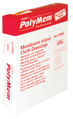 PolyMem Adhesive Cloth Island Dressing 10cm x 13cm. Box of 15