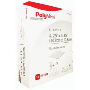 PolymemNon-AdhesiveSilverFoamDressing10CmX10CmBoxOf15