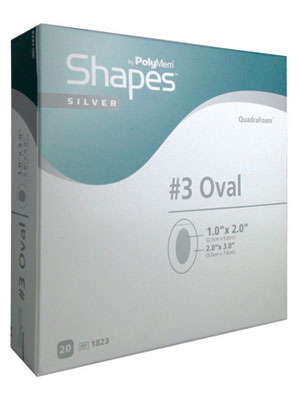 PolymemShapes3OvalSilverDressing5CmX76CmBoxOf20