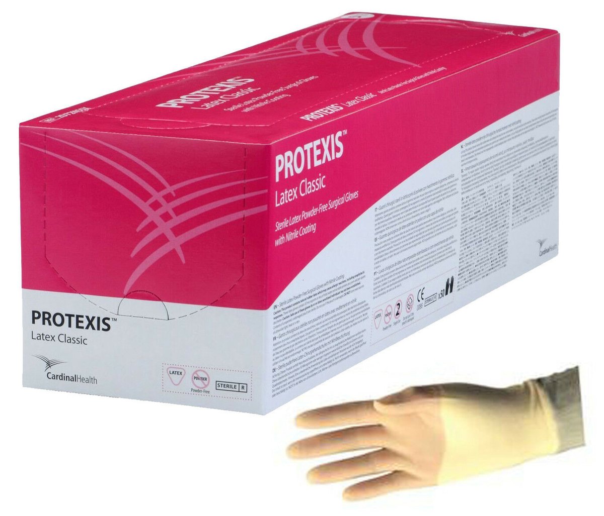 Protexis Latex Classic Surgical Gloves Sterile P/F Sz 7. Box of 50 Pairs