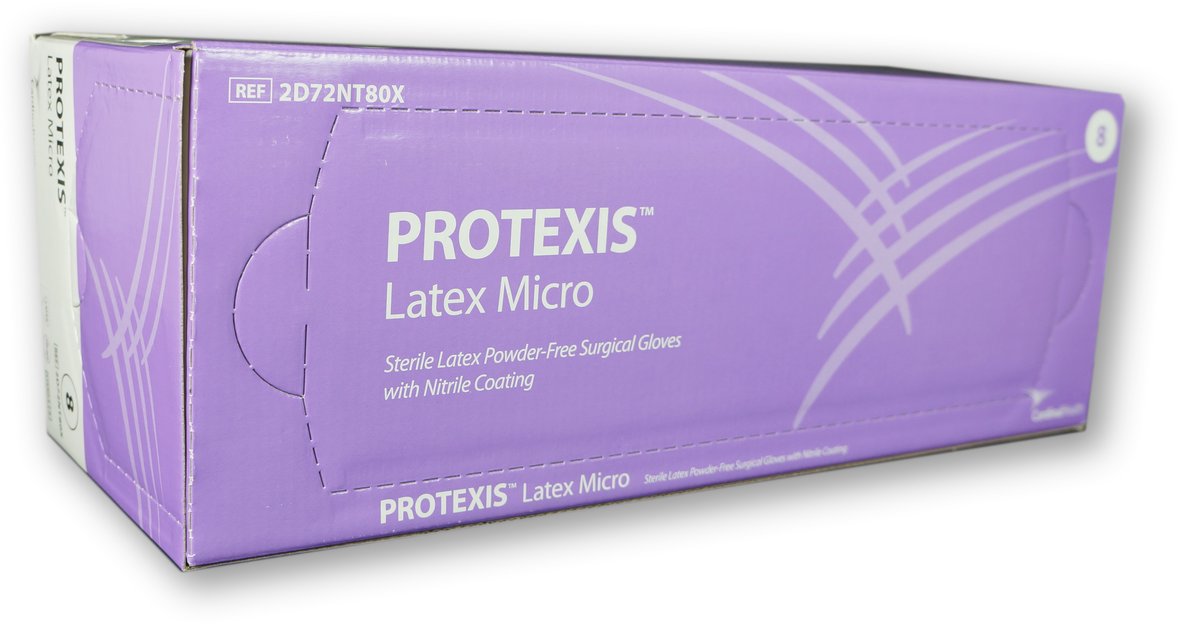 Protexis Latex Micro Surgical Gloves Sterile P/F Sz 8.5. Box of 50 Pairs