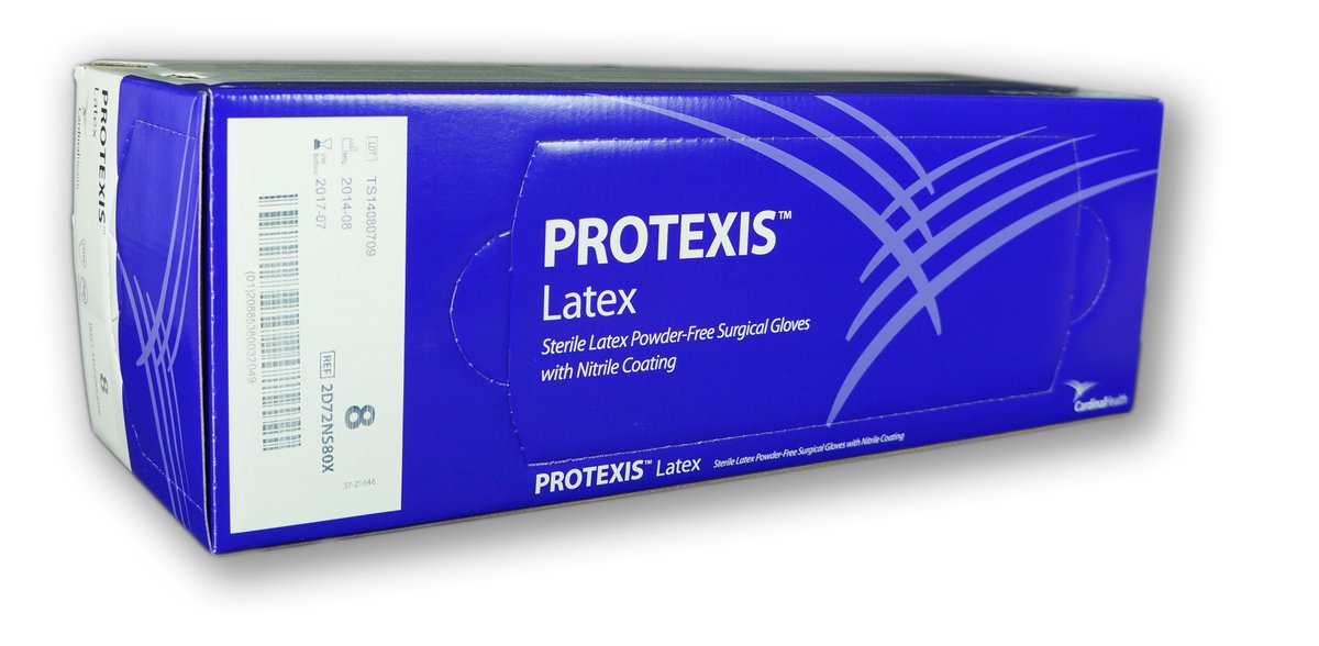Protexis Latex Surgical Gloves Sterile P/F Sz 8.5. Box of 50 Pairs