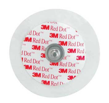 Red Dot Paediatric Round ECG Electrode with Press Stud, 44mm Diameter. Pack of 50