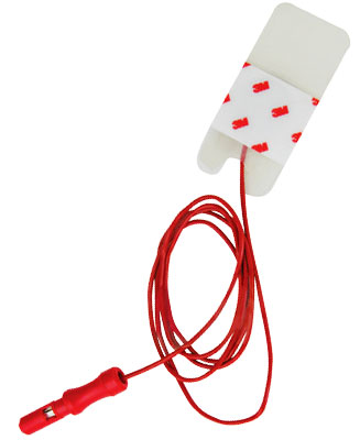 Red Dot Pre-wired Paediatric ECG Electrode with Clear Tape 2cm x 4cm. 10 Packs of 3 per Case
