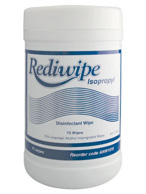 RediwipeIsopropylAlcoholWipesInPlasticDispenserTub100WipesPerTub