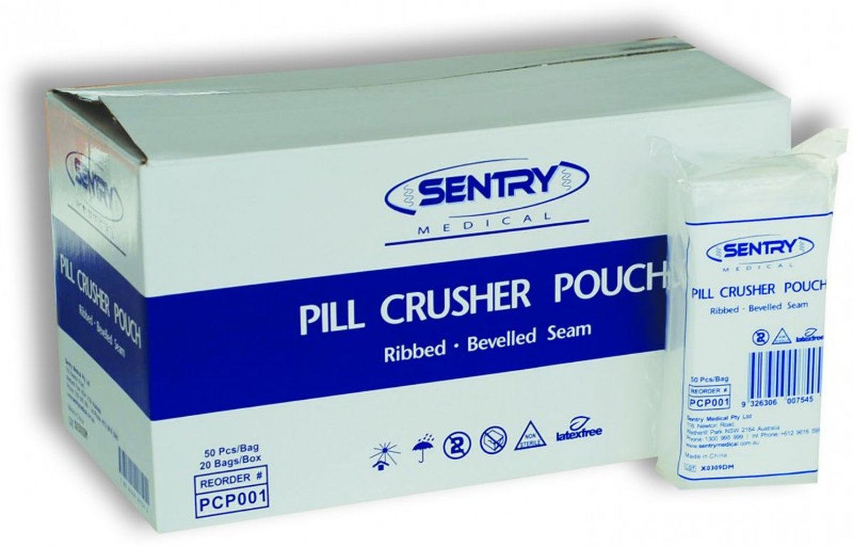 Senturian Pill Crusher Pouches. Box of 1000 (20 x 50's)