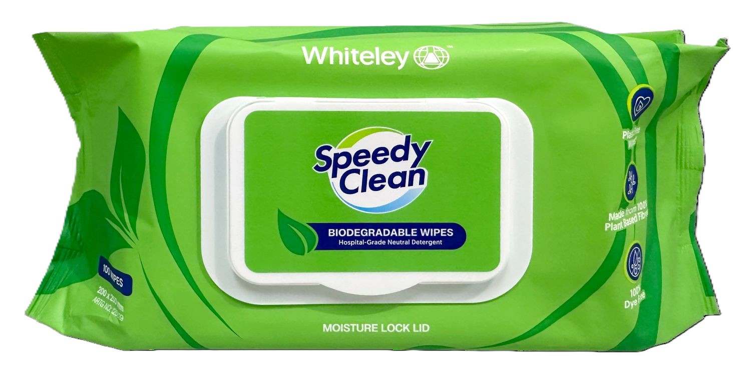 Speedy Clean Biodegradable Wipes. Pack of 100