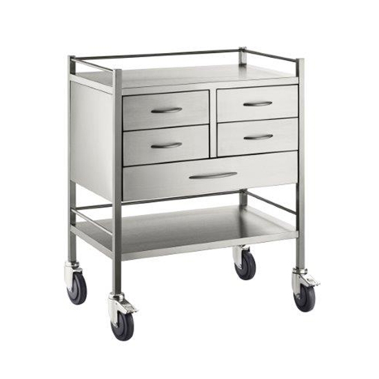 StainlessSteelResuscitationTrolleyFiveDrawer