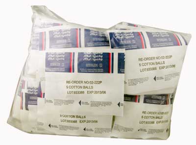 Sterile Cotton Balls. 50 Packs of 5