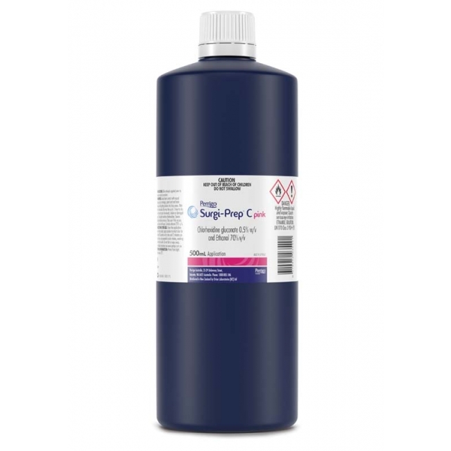 Surgi-Prep C 0.5% Chlorhexidine Gluconate & Ethanol 70% 500ml Antiseptic Solution, Tinted Pink