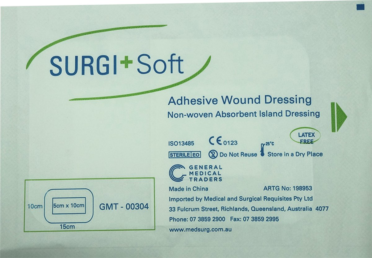  SURGISoft Non-Woven Island Dressing 15cm x 10cm. Box of 50