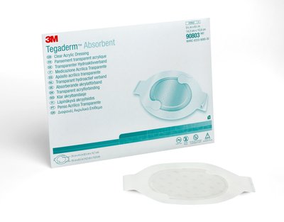 Tegaderm Absorbent Clear Acrylic Adhesive Dress. 14.2cm x 15.8cm Oval 5's