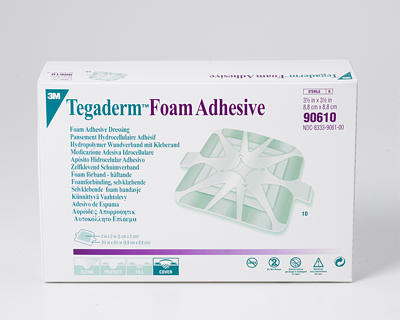 Tegaderm High Performance Foam Adhesive Dressing 8.8cm x 8.8cm. Pack of 10