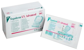 Tegaderm IV Advanced Securement Dressing 6.5cm x 7cm. Box of 100