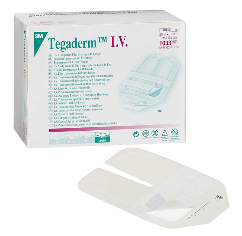 Tegaderm IV Transparent Dressing 7cm x 8.5cm. Box of 100
