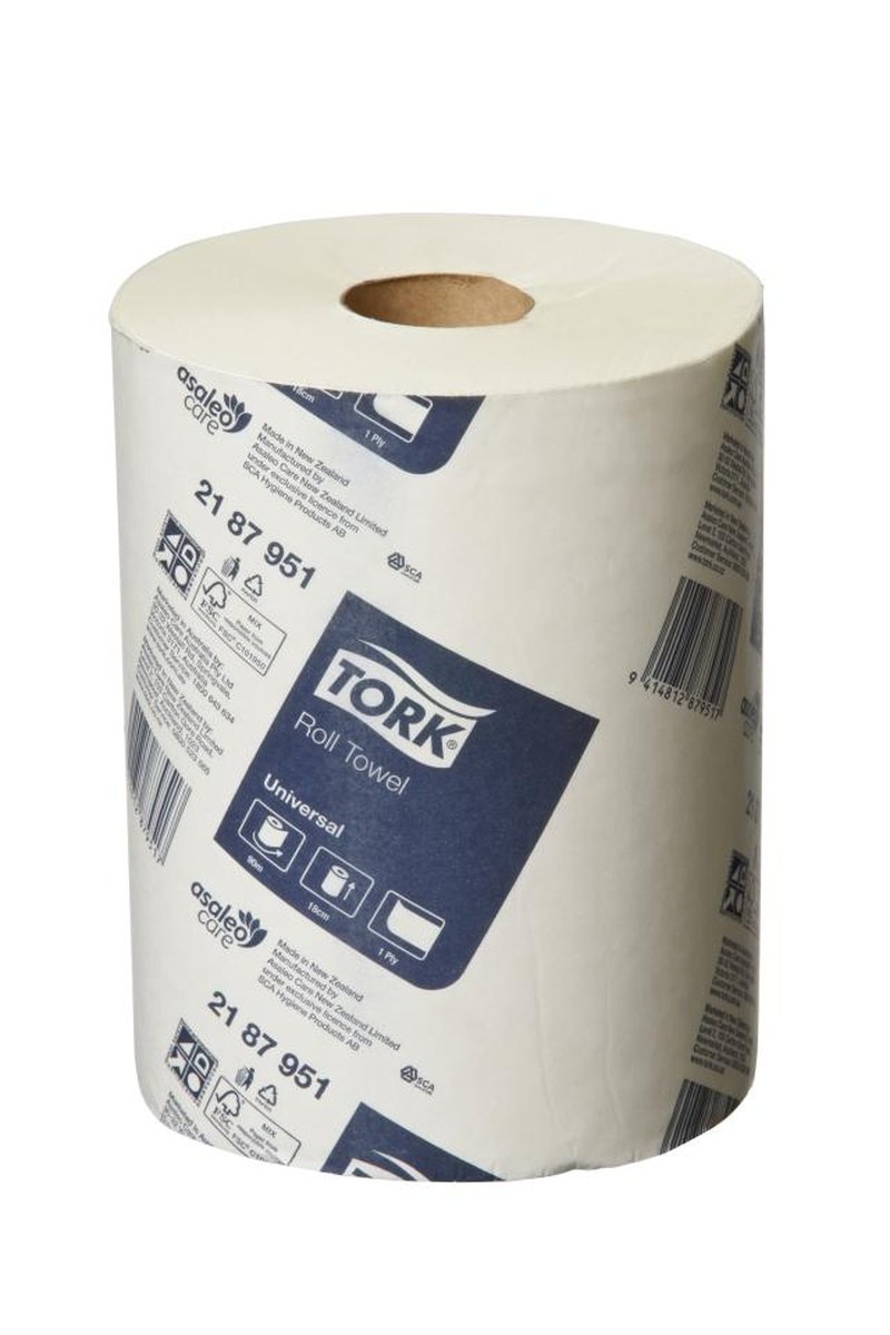 Tork Universal Hand Towel Roll 1Ply 17cm x 90m. Box of 16