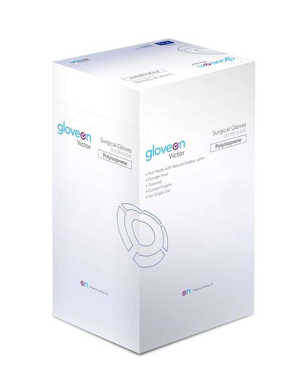 Victor PI Surgical Gloves Sterile P/F Sz 6. Box of 50 Pairs