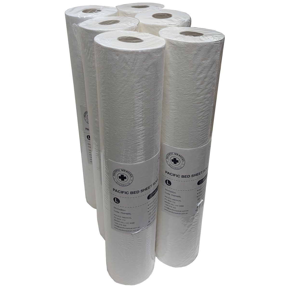 Pacific Medical Paper Bed Roll 54cm x 80m Continuous Roll. Carton of 6 Rolls