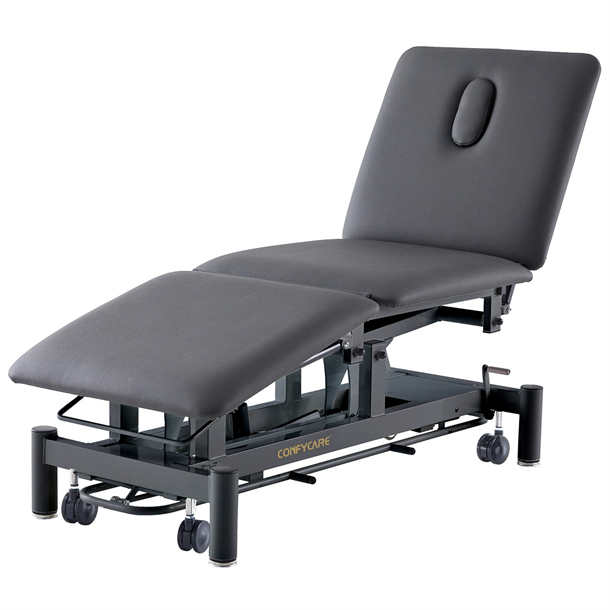 Pacific Medical Stealth 3 Equal Section Electric Hi Lo Exam Couch with Black Frame & Upholstery
