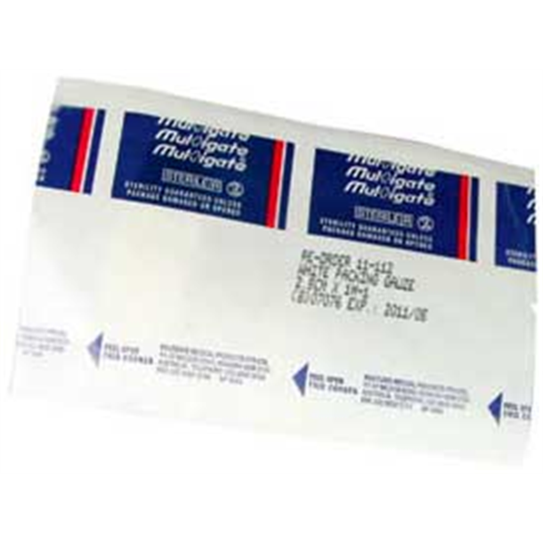 Packing Gauze 2.5cm x 1m. Sterile, Individually Packed. Box of 100