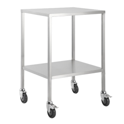 PacMed St/Sl Trolley Flat Top With No Shelf Rails, 50 x 50 x 90cm, Locking Front Wheels