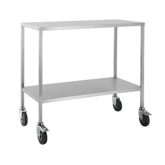 PacMed St/Sl Trolley Flat Top With No Shelf Rails, 60 x 50 x 90cm, Locking Front Wheels