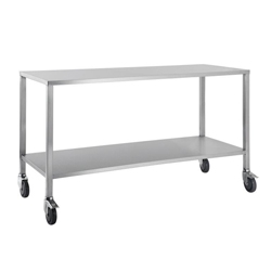 PacMed St/Sl Trolley Flat Top With No Shelf Rails, 80 x 50 x 90cm, Locking Front Wheels