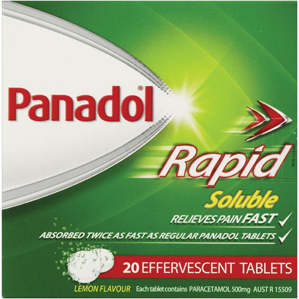 Panadol Rapid Soluble. Pack of 20