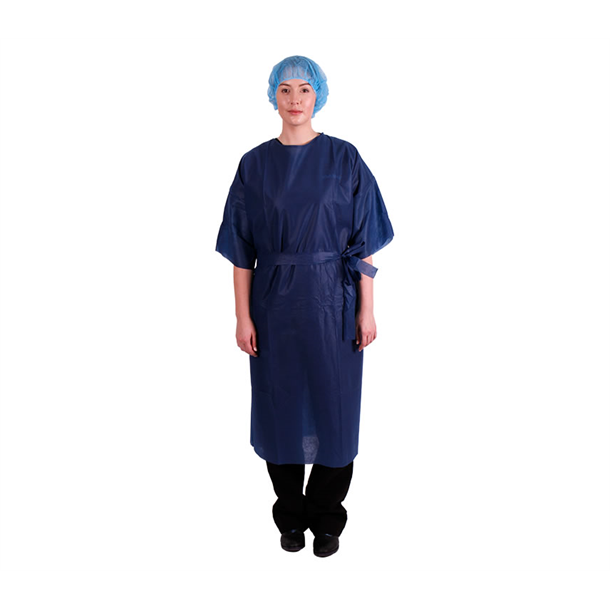 Patient Gown Blue Short Sleeve Non-Sterile. Carton of 50