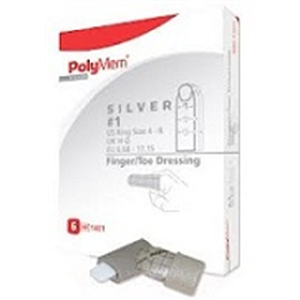 PolyMem Silver Finger Dressing Large. Box of 6