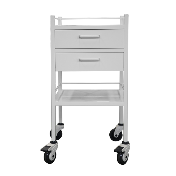 Powder Coated Instrument Trolley with Two Drawers
