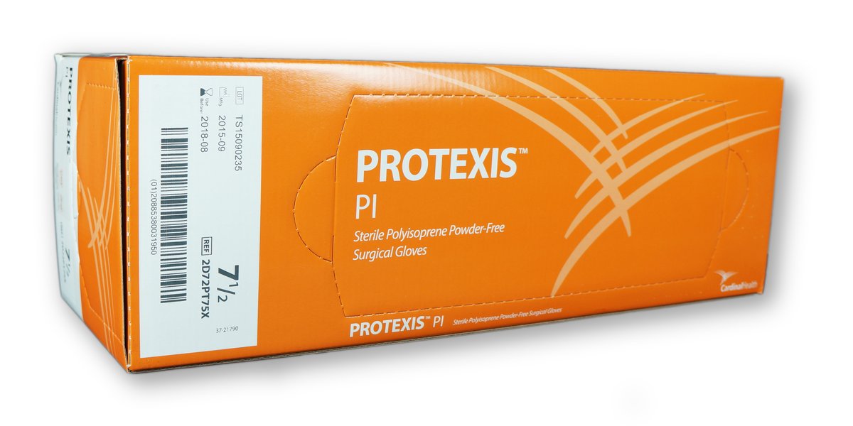 Protexis PI Surgical Gloves Sterile P/F Sz 6.5. Box of 50 Pairs