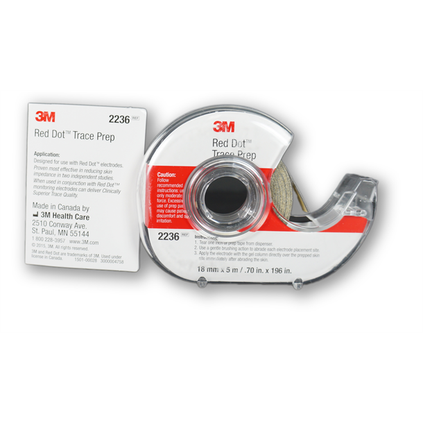 Red Dot Trace Prep Tape with Dispenser. 18mm x 5m