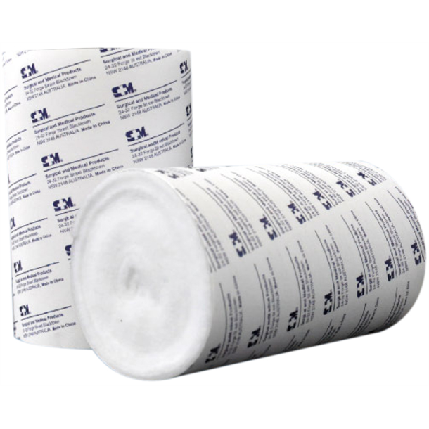 S+M Cotton Undercast Padding 7.5cm x 2.7m. Pack of 12