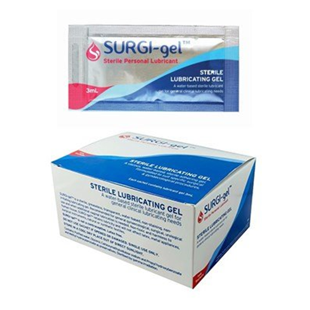 SURGI-gel Lubricating Gel Sterile 144 x 3ml Sachet (Carbomer-free)