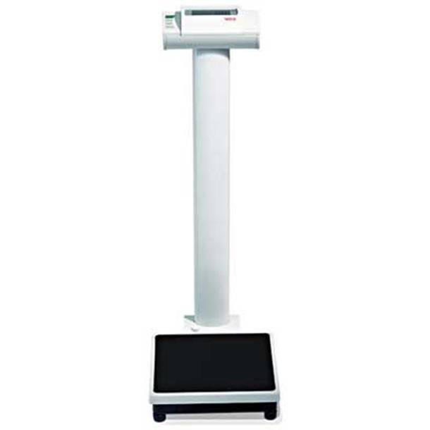 Seca Upright Digital Column Scales with 200kg Capacity. Mains and Battery Power