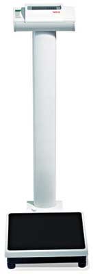 Seca Upright Digital Column Scales with 200kg Capacity. Mains and Battery Power