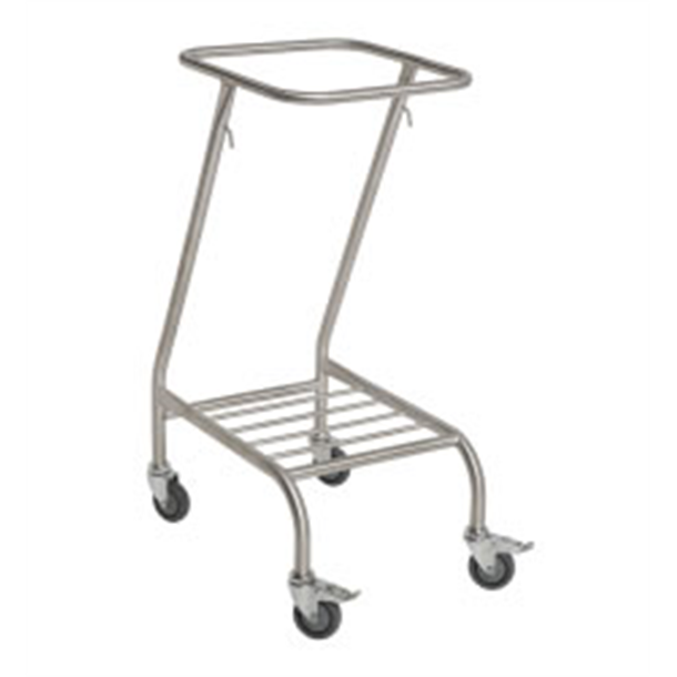 Single Stainless Steel Linen Skip Trolley Without Lid