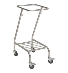 Single Stainless Steel Linen Skip Trolley Without Lid