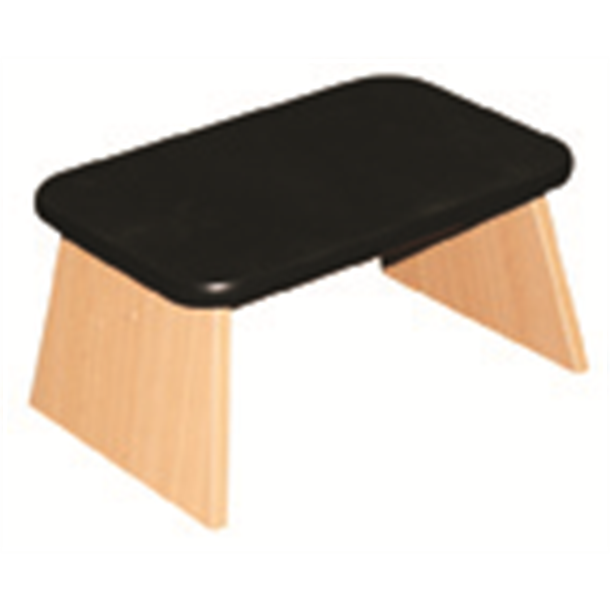 Single Step Wooden Stool with Black Top and Beech Melamine