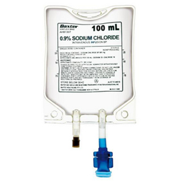 Sodium Chloride 0.9% 100ml IV Mini Bag For Injection Each