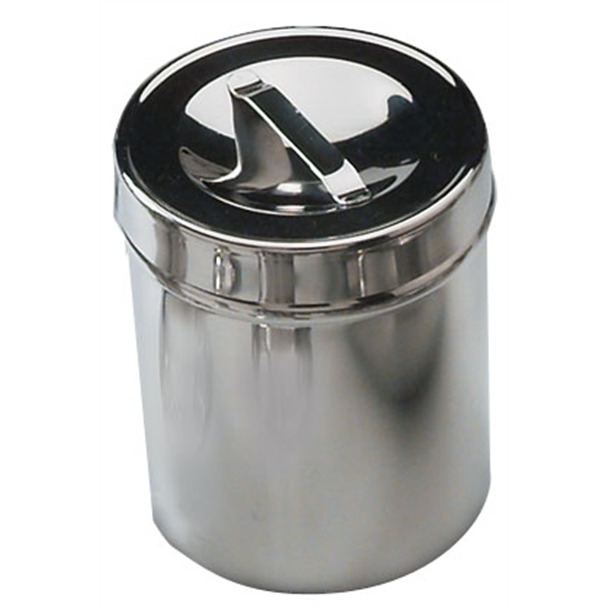 Stainless Steel Dressing Cannister with Lid - 100mm x 125mm