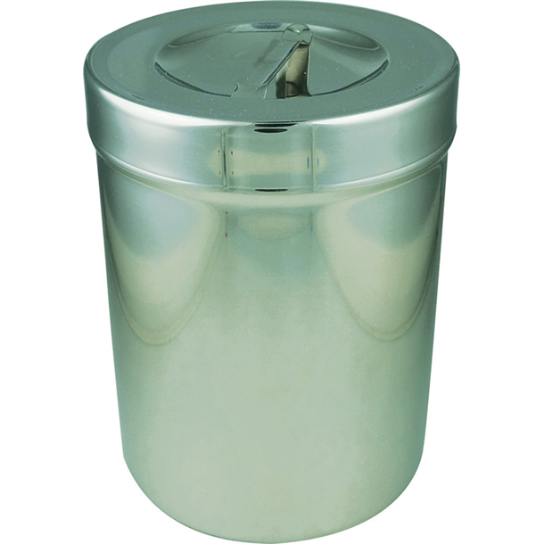 Stainless Steel Dressing Cannister with Lid - 127mm x 165mm