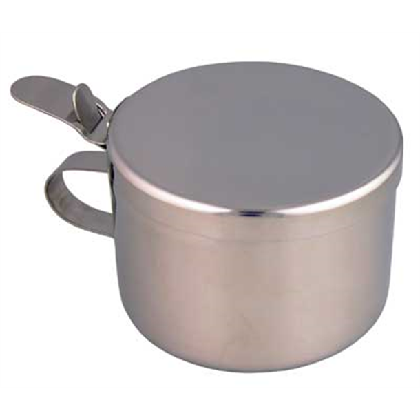 Stainless Steel Sputum Mug with Flip Top Lid - 100mm x 65mm