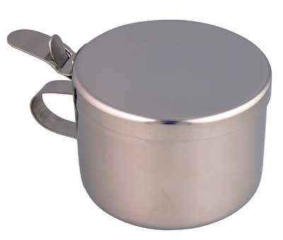 Stainless Steel Sputum Mug with Flip Top Lid - 100mm x 65mm