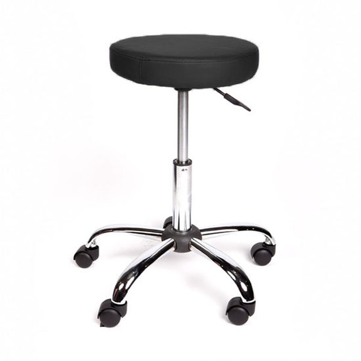 Standard Round Surgeons Stool- Black Upholstery