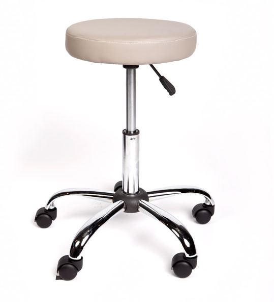 Standard Round Surgeons Stool- Grey Upholstery