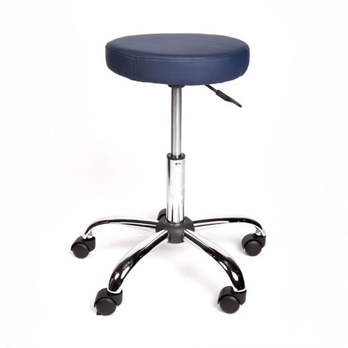 Standard Round Surgeons Stool- Navy Blue Upholstery
